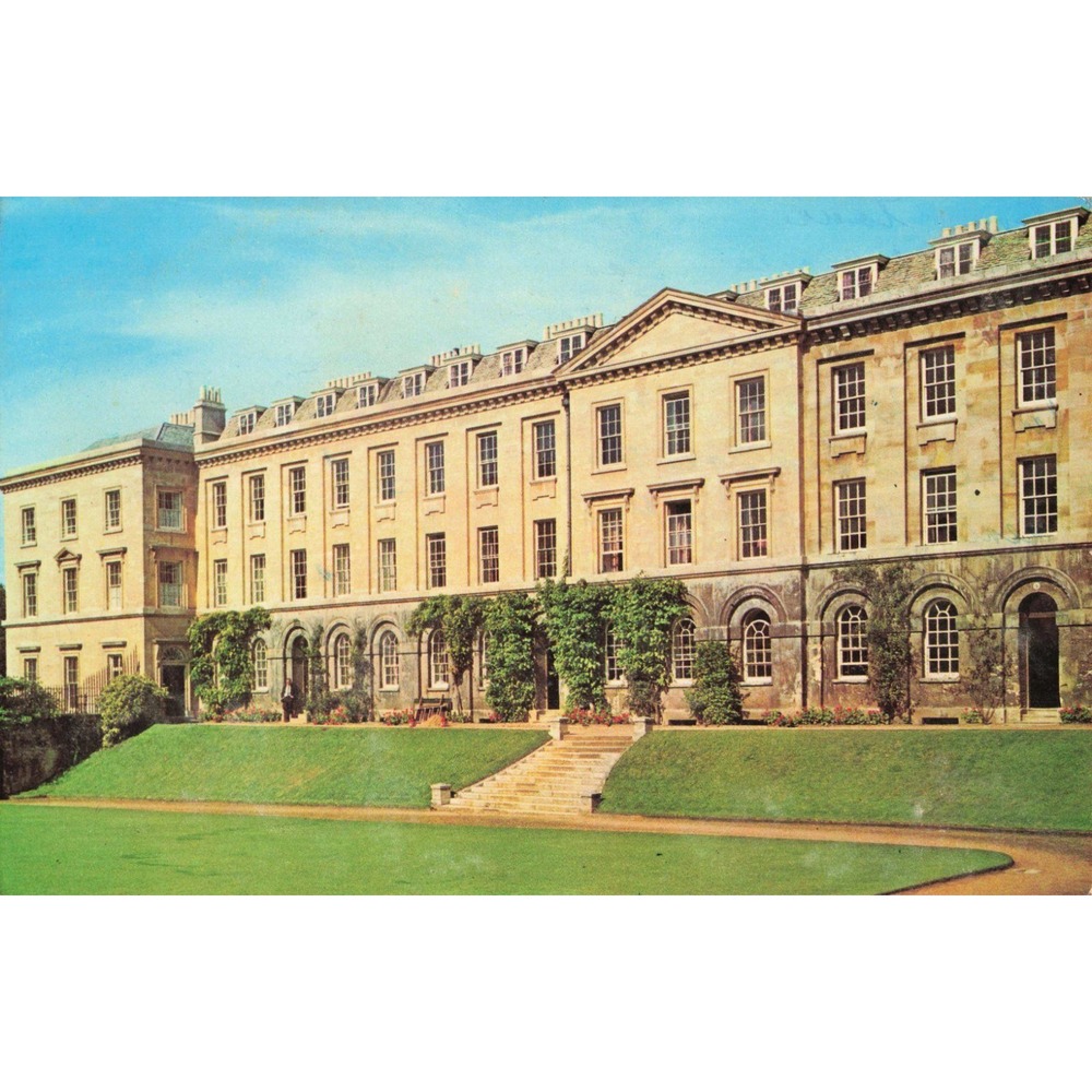 Vintage Worcester College Oxford Postcard Churchill Blenheim Palace Postmark VG - Picture 1 of 2